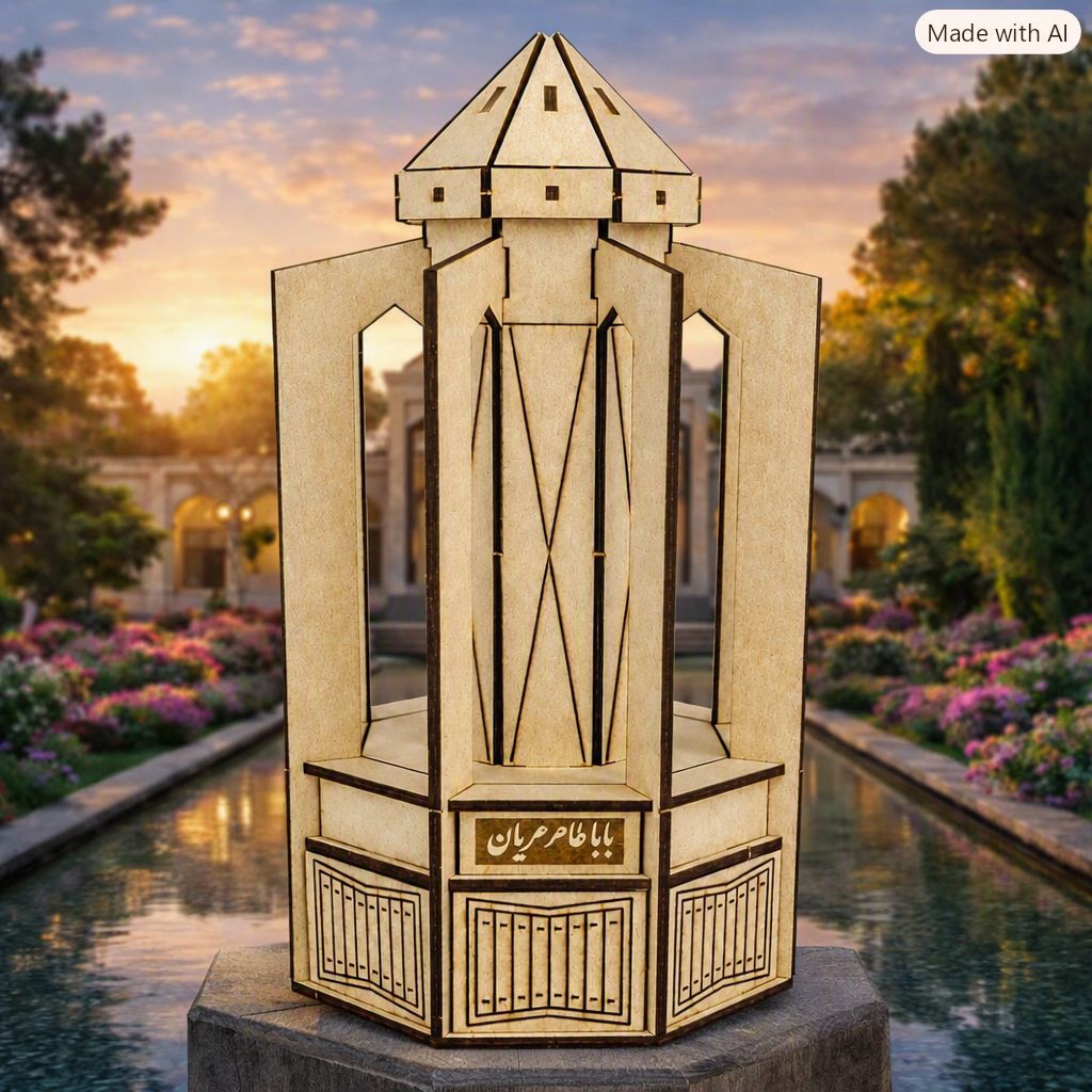 پازل چوبی سه بعدی آرامگاه بابا طاهر عریان با کیفیت عالی و تخفیف ویژه 3 روزه